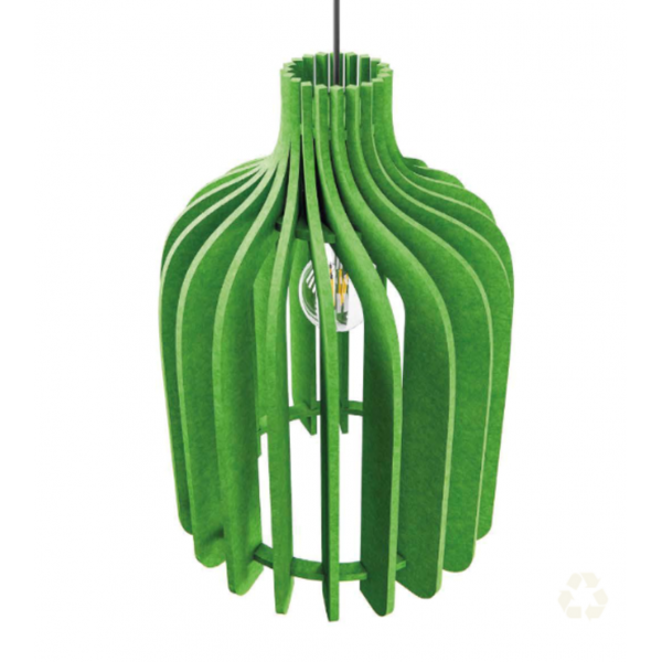 Vue rapprochée de la lampe acoustique verte Dame Jeanne