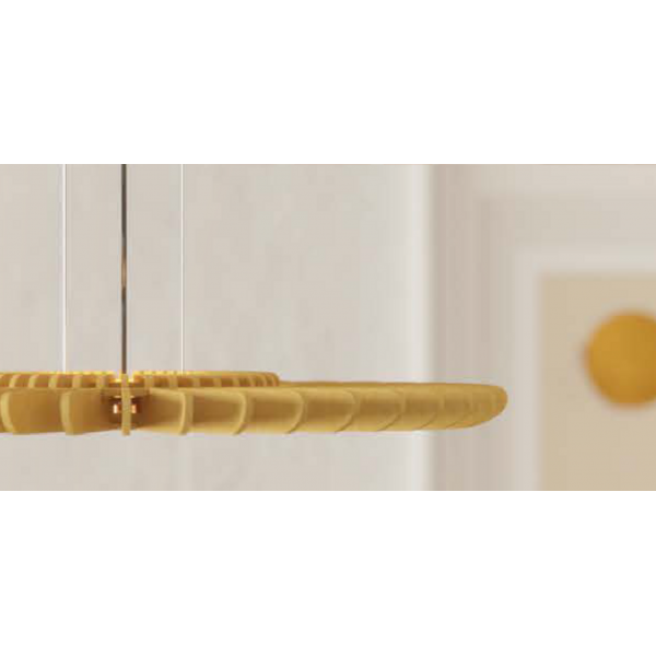 Vue rapprochée de la lampe acoustique Solea