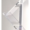Portafolletos Zig-Zag, detalle del ángulo y espesor del plexiglás transparente