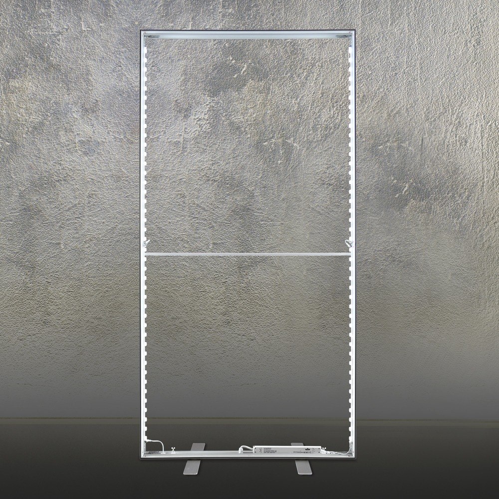 Illuminated double-sided LED frame 100x200cm - 80mm aluminium