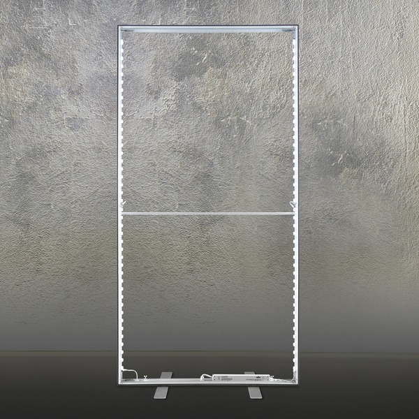Verlicht dubbelzijdig LED-frame 100x200cm - aluminium 80mm