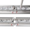 LED bar junction between two frame profiles