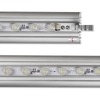 High-power LED bars attached to the long sides