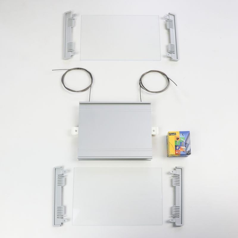 Complete Signcode® kit: profile, transparent inserts and suspension cables