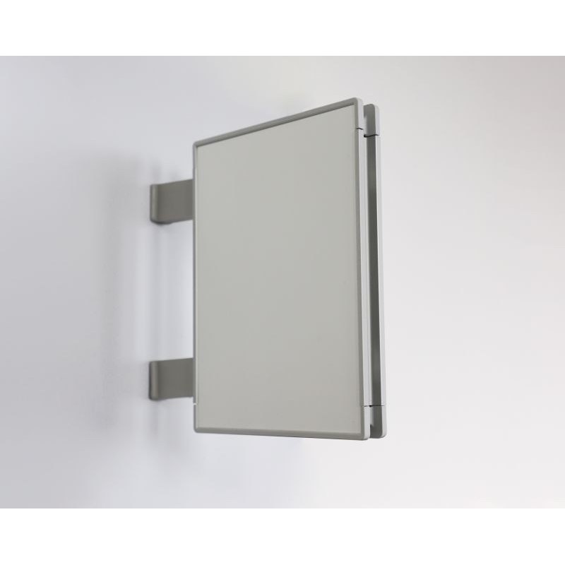 Double-sided Signcode® flag door sign mounted projecting from the wall