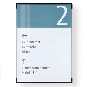Magnetische Wand-Infotafel Signcode® Slim mit Etagen-Wegweiser und Stockwerknummer