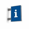 Plaque de porte drapeau à insert papier interchangeable Signcode®