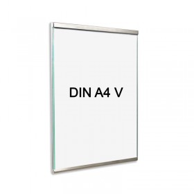 Porta-cartazes de parede Glassnox® Wall em inox e acrílico