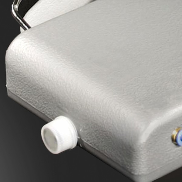 Side drain cap on the base of the outdoor banner