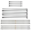 Banner wall components: stabilising feet, poles and aluminium profiles