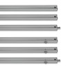 Top and bottom aluminium profiles of the wall with knurled screws