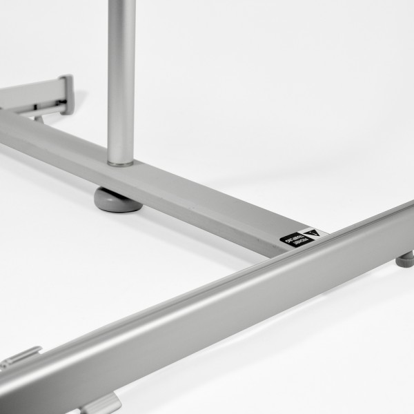 Base of the display with weighted foot and aluminium pole