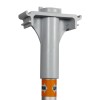 Pole head of the display that holds the clip-on graphic profiles