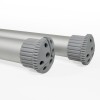 Knurled hubs on the pole that receive the totem's arms and feet
