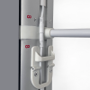 Power connector and cable retaining clip inside the illuminated frame