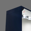 120 mm profile depth and LEDs visible inside the assembled light wall