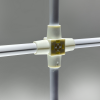 Cross connector joining the reinforcement tubes of the light wall structure