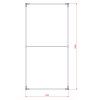 Dimensioned drawing of the light wall in 100 x 200 cm size