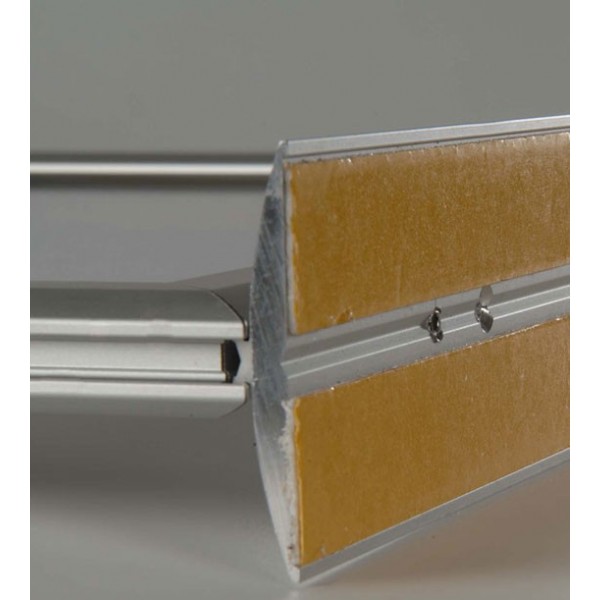 Slide-in poster frame with double-sided adhesive