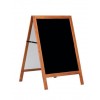 Solid wood easel front view with blank blackboard and wooden frame
