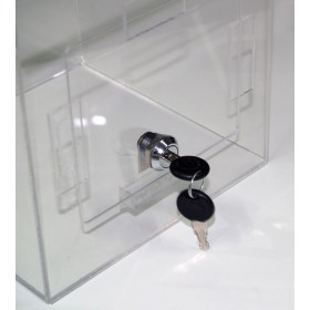 Urne jeu concours en plexi transparent, sécurisée à clé