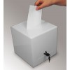Urne de vote blanche, opaque, insert supérieur 12,5cm