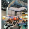 Insegna sospesa quadrata Exhibit sign ECO installata sopra stand con visual catamarani