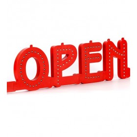 Word "OPEN", LED letters