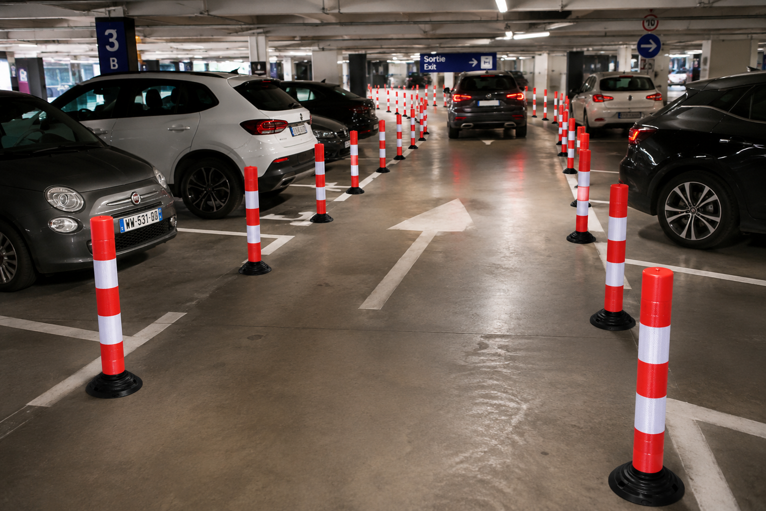 Guiding vehicles and marking out traffic lanes