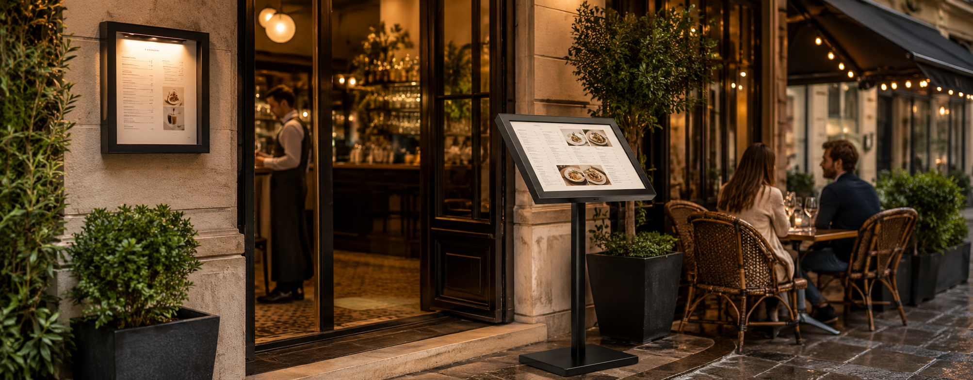 Porte-menus et porte-affiches pour restaurants et bars