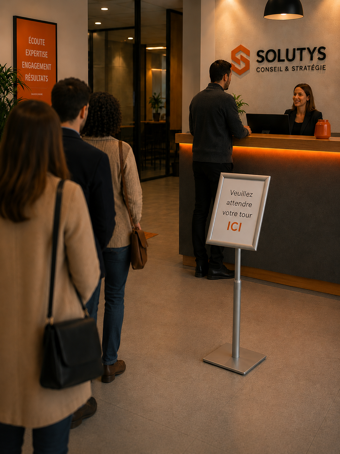 Porte-affiches pour halls d'entreprise et lieux d'accueil
