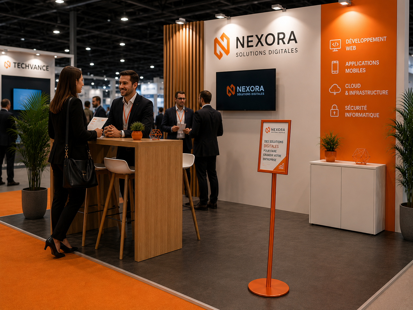 Porte-affiches sur stand de salon et événement pro