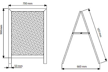 Dimensions du chevalet stop trottoir