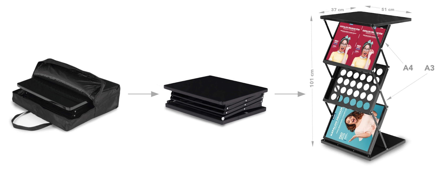Porte-brochures zigzag comptoir