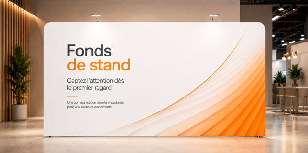 Fond de stand en aluminium et tissu imprimé HD